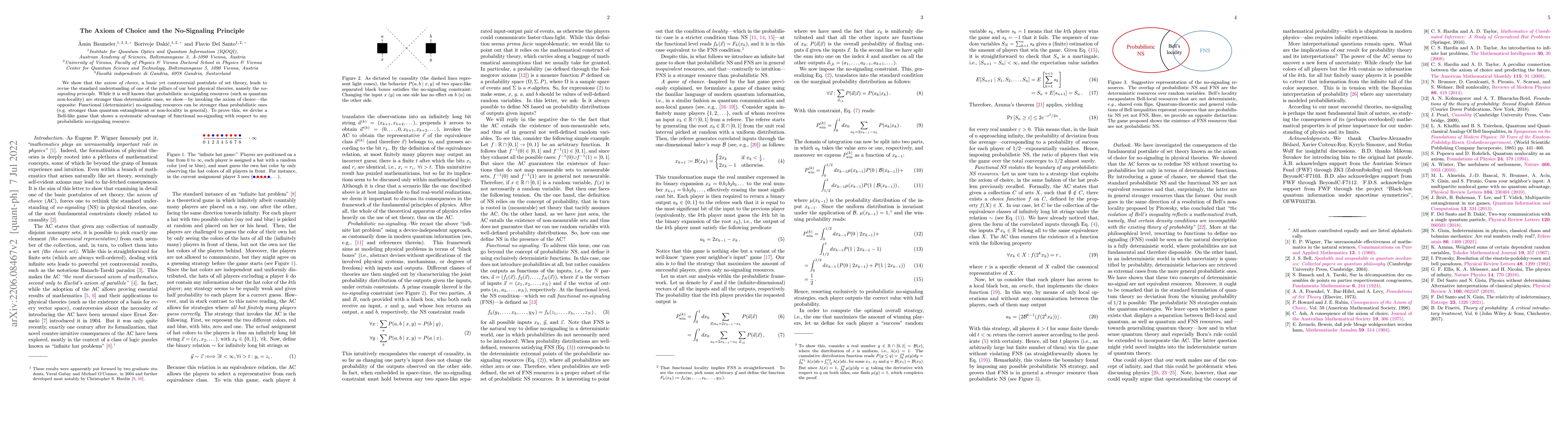 Thumbnail for The Axiom of Choice and the No-Signaling Principle