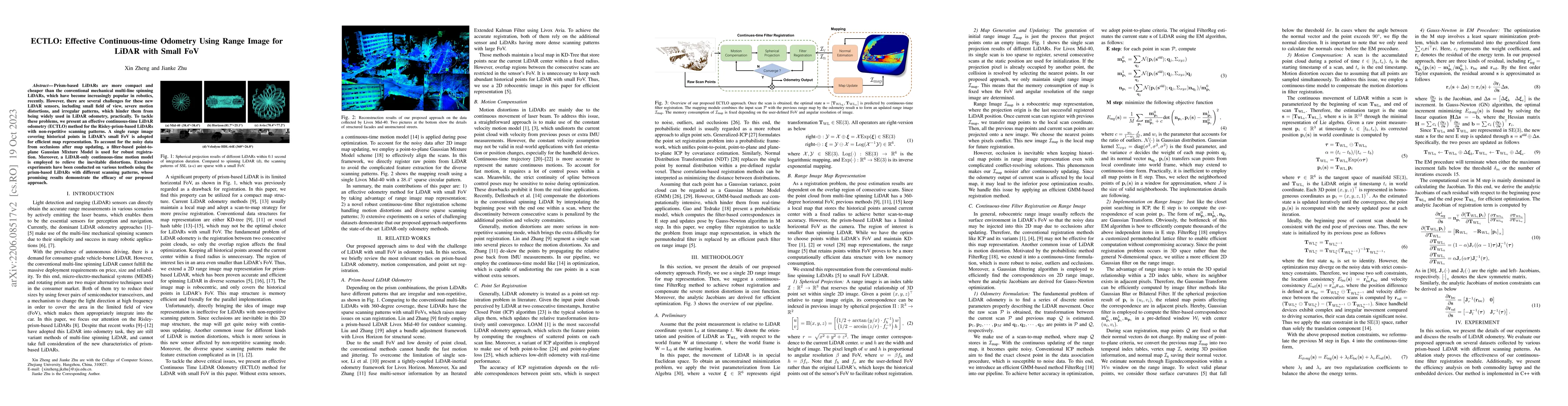Thumbnail for ECTLO: Effective Continuous-time Odometry Using Range Image for LiDAR
  with Small FoV