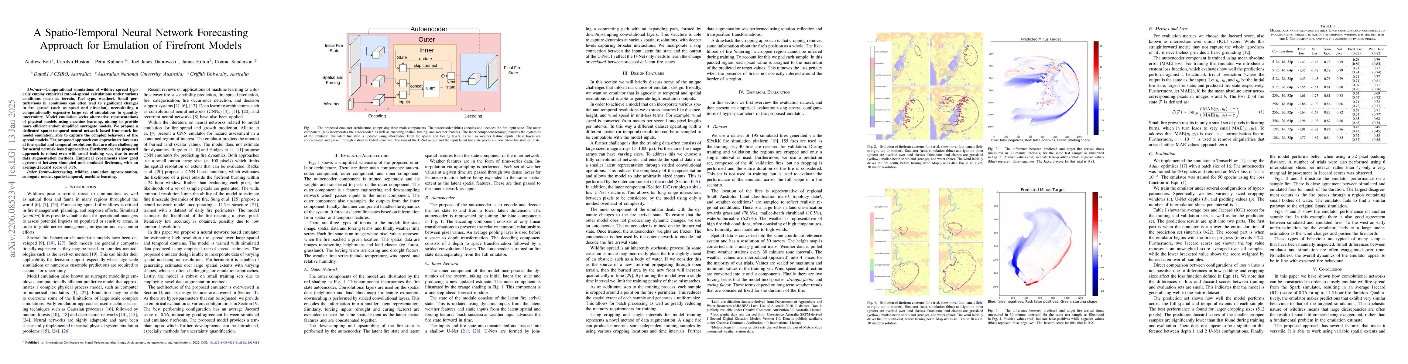 Thumbnail for A Spatio-Temporal Neural Network Forecasting Approach for Emulation of
  Firefront Models