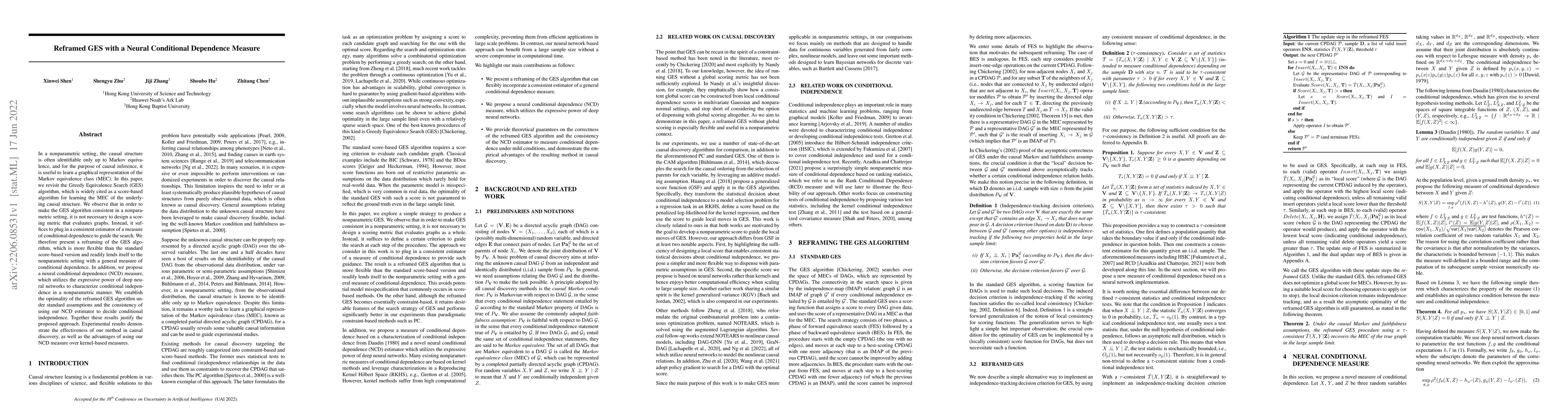 Thumbnail for Reframed GES with a Neural Conditional Dependence Measure