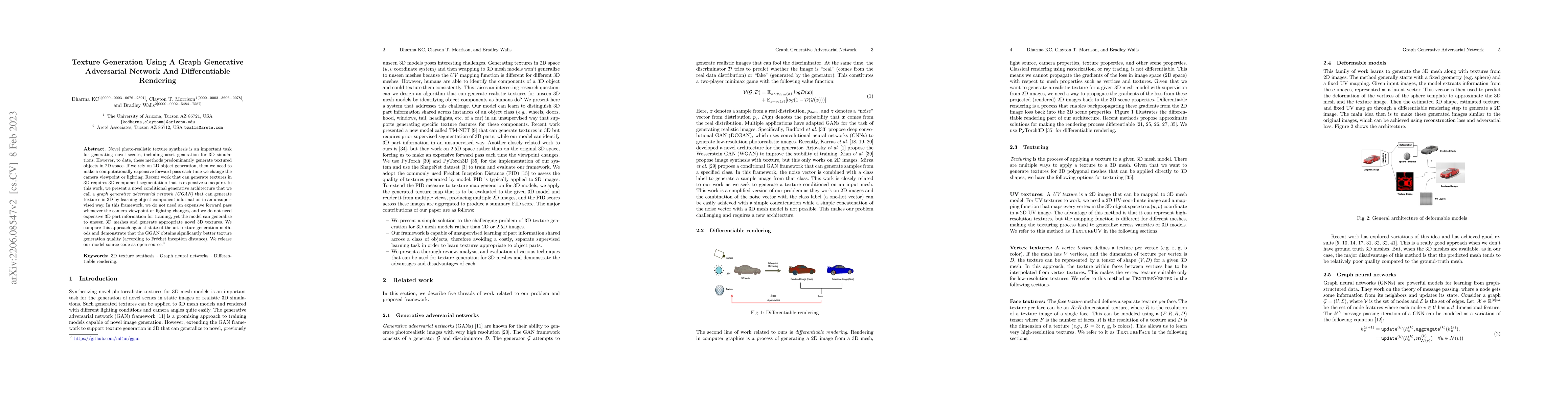Thumbnail for Texture Generation Using A Graph Generative Adversarial Network And
  Differentiable Rendering