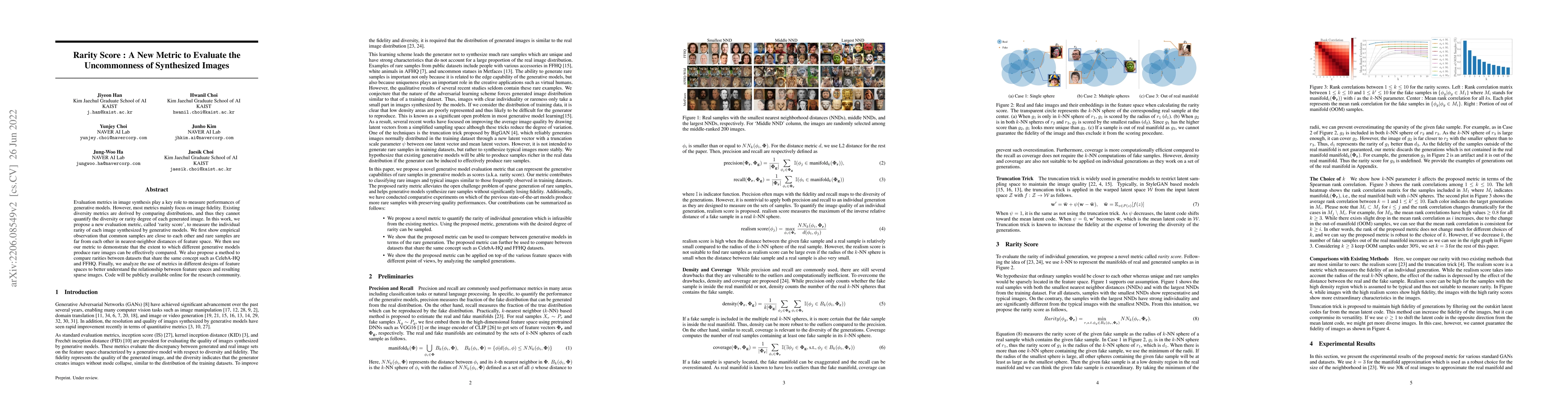 Thumbnail for Rarity Score : A New Metric to Evaluate the Uncommonness of Synthesized
  Images