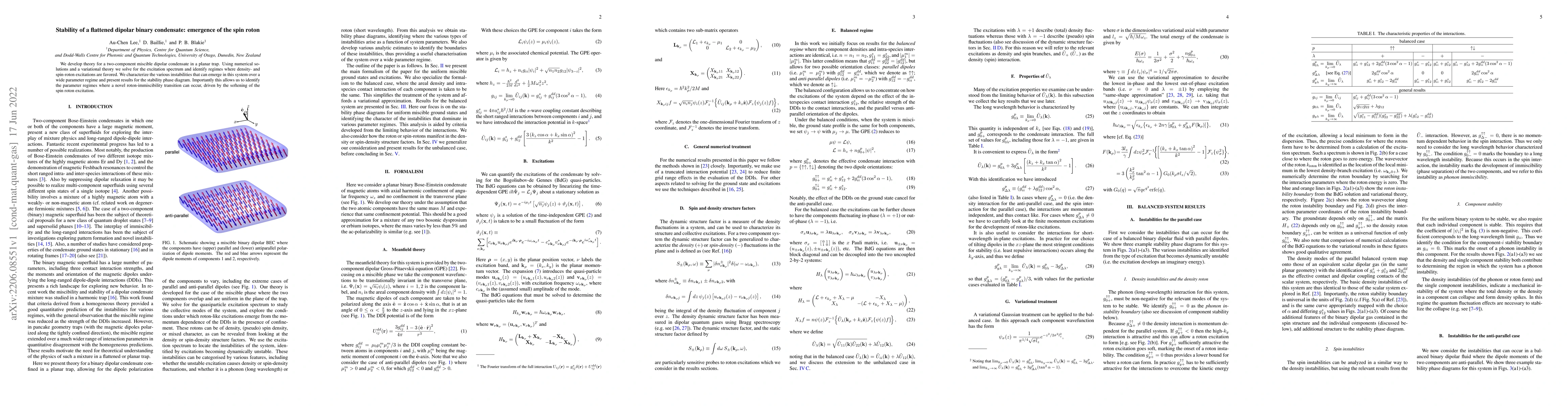 Thumbnail for Stability of a flattened dipolar binary condensate: emergence of the
  spin roton