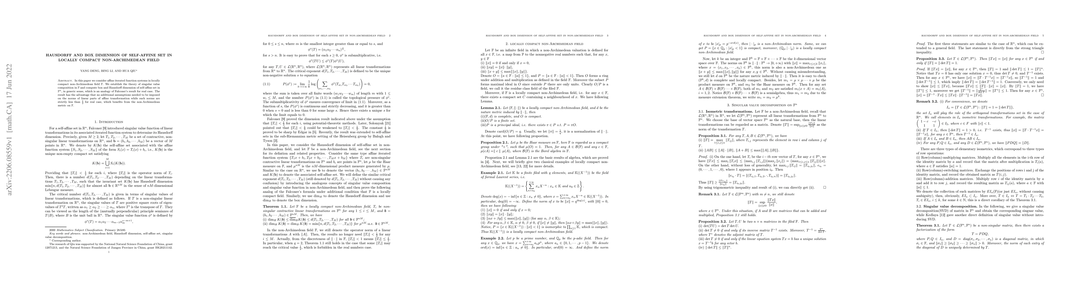 Thumbnail for Hausdorff and box dimension of self-affine set in non-Archimedean field