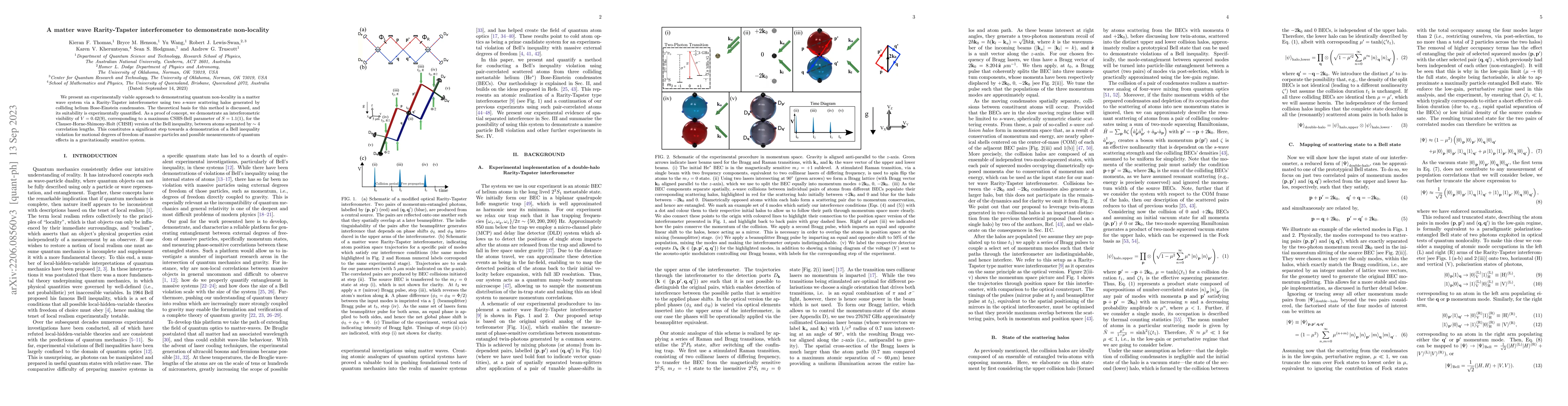 Thumbnail for A matter wave Rarity-Tapster interferometer to demonstrate non-locality