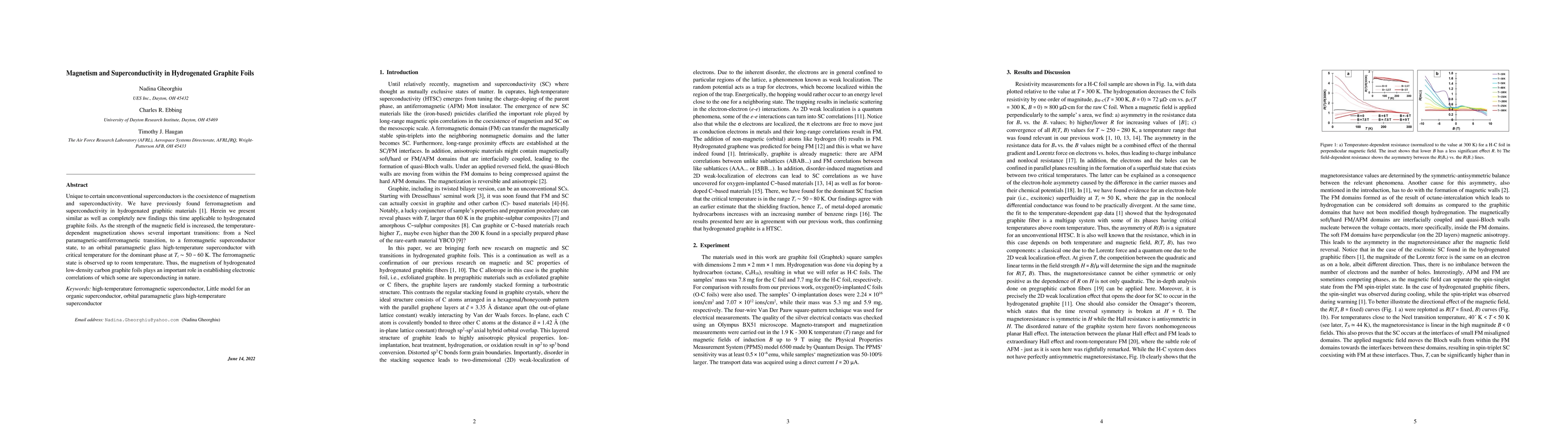 Thumbnail for Magnetism and Superconductivity in Hydrogenated Graphite Foils