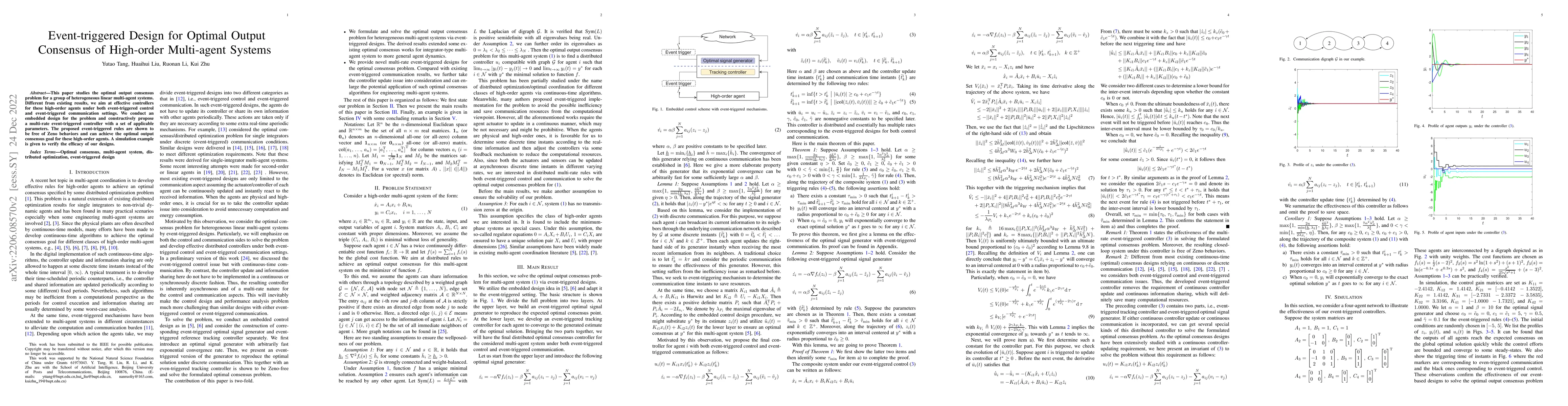 Thumbnail for Event-triggered Design for Optimal Output Consensus of High-order
  Multi-agent Systems
