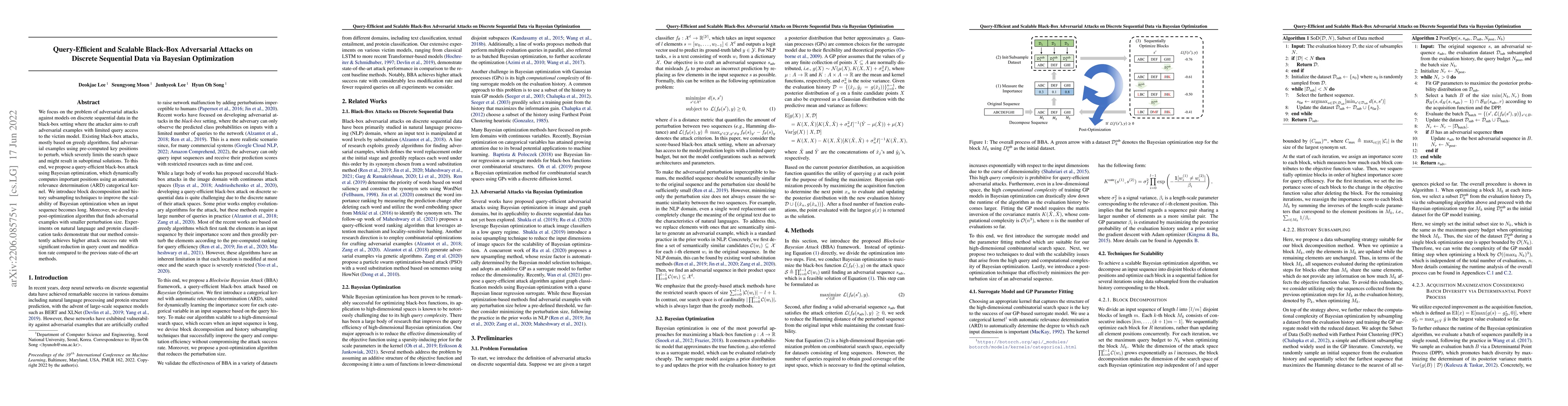 Thumbnail for Query-Efficient and Scalable Black-Box Adversarial Attacks on Discrete
  Sequential Data via Bayesian Optimization