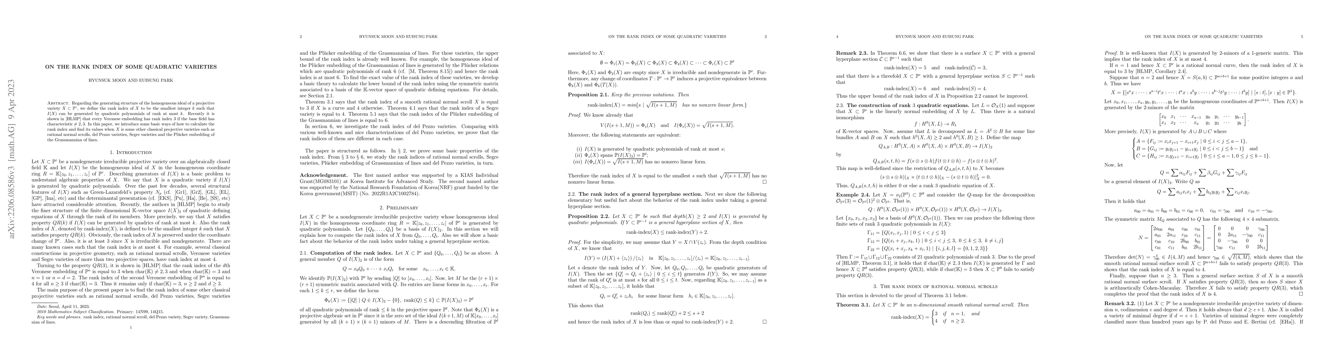 Thumbnail for On the rank index of some quadratic varieties
