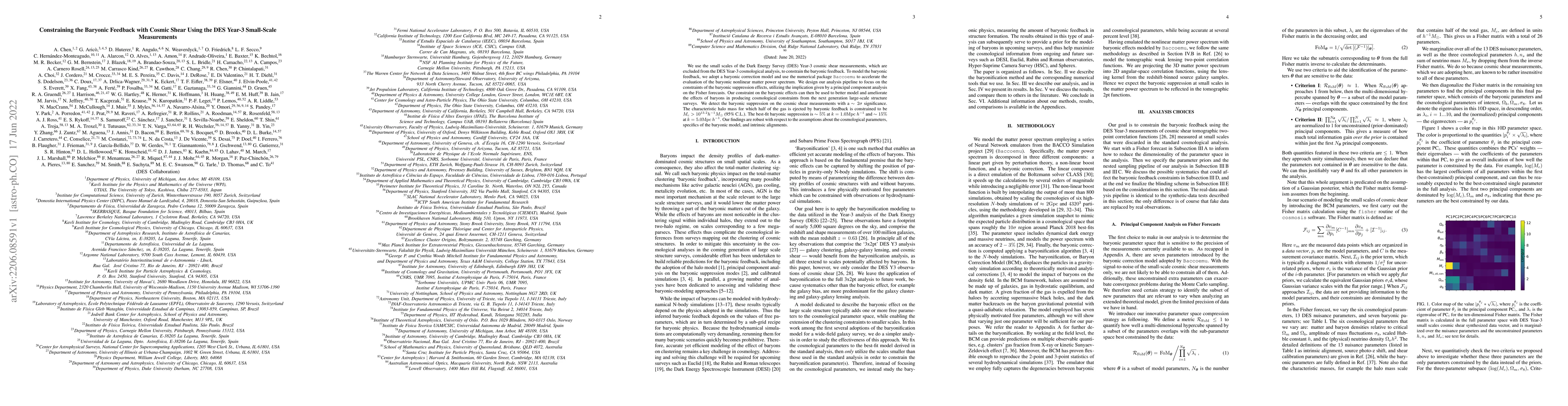 Thumbnail for Constraining the Baryonic Feedback with Cosmic Shear Using the DES
  Year-3 Small-Scale Measurements