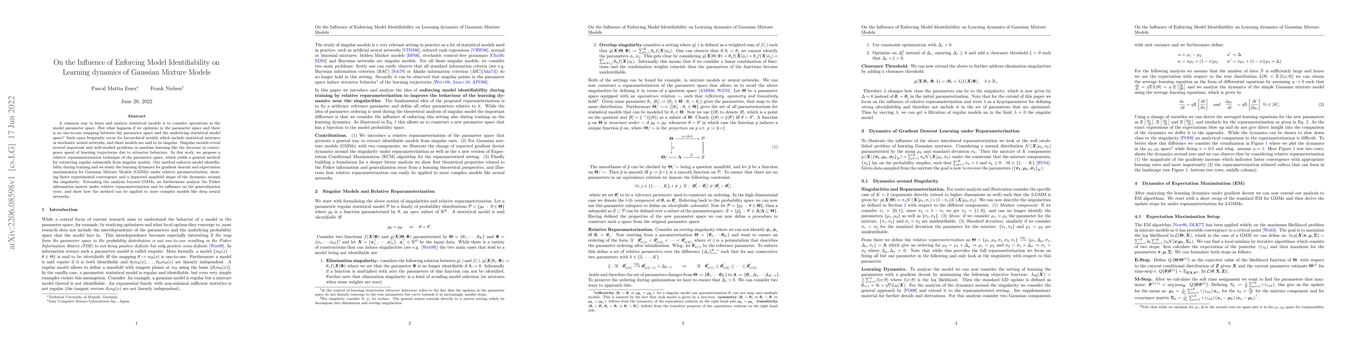 Thumbnail for On the Influence of Enforcing Model Identifiability on Learning dynamics
  of Gaussian Mixture Models