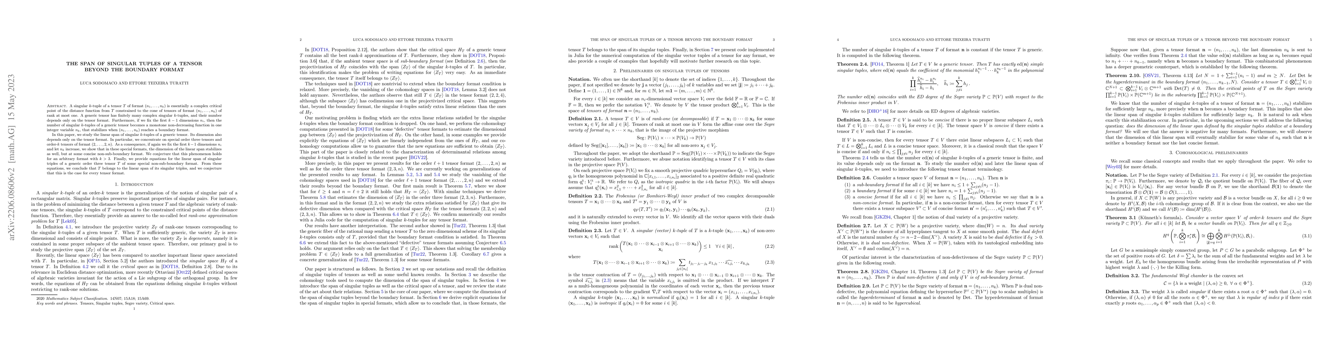 Thumbnail for The span of singular tuples of a tensor beyond the boundary format