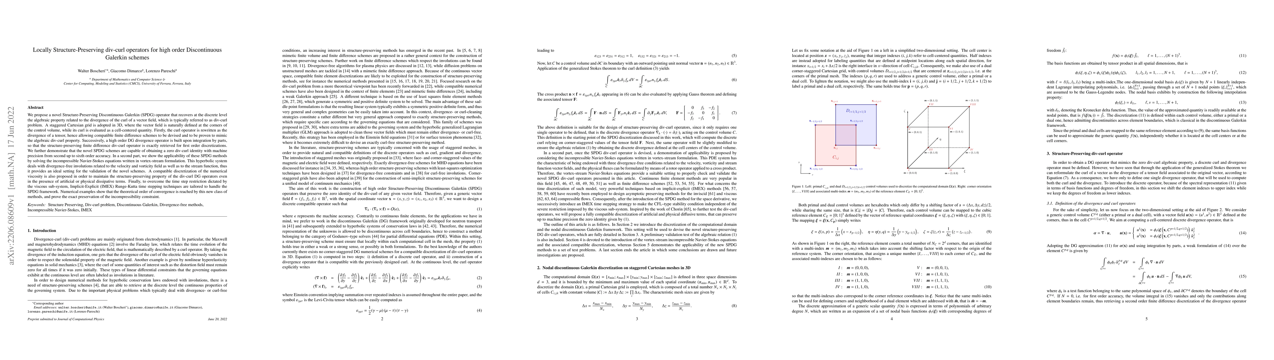 Thumbnail for Locally Structure-Preserving div-curl operators for high order
  Discontinuous Galerkin schemes