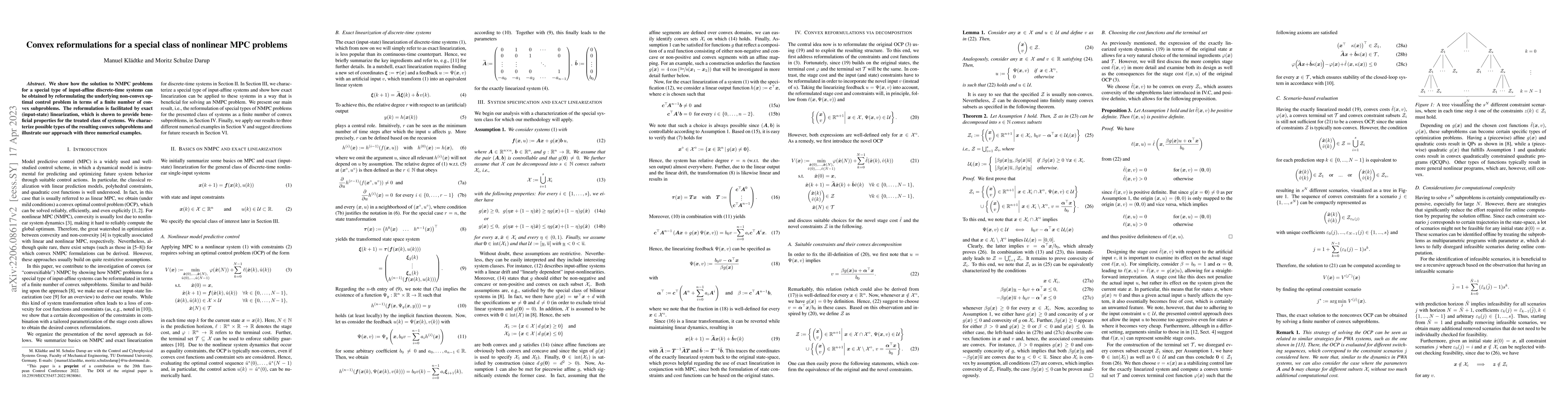 Thumbnail for Convex reformulations for a special class of nonlinear MPC problems