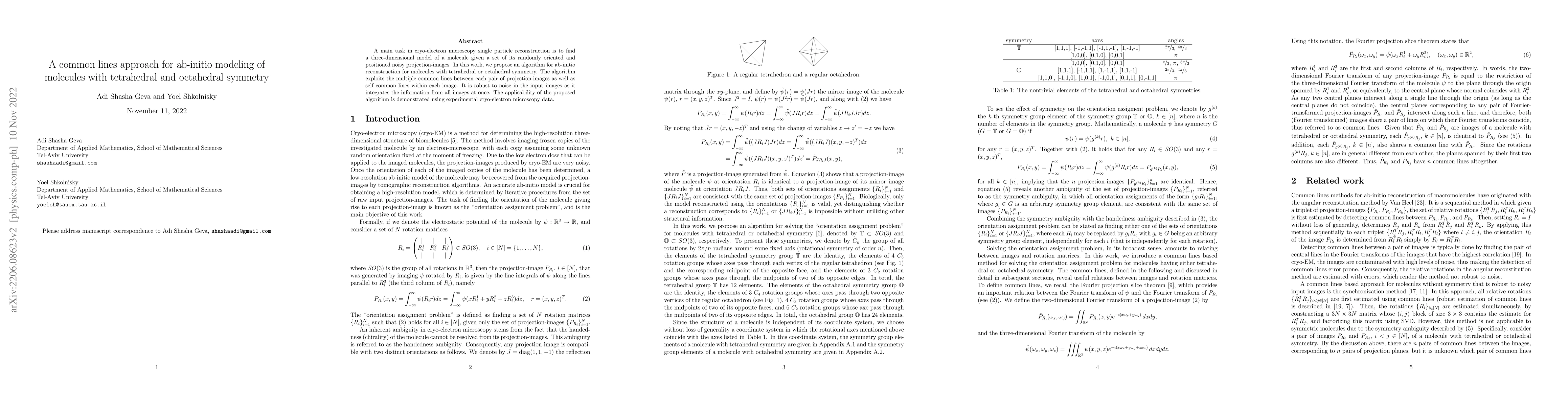 Thumbnail for A common lines approach for ab-initio modeling of molecules with
  tetrahedral and octahedral symmetry