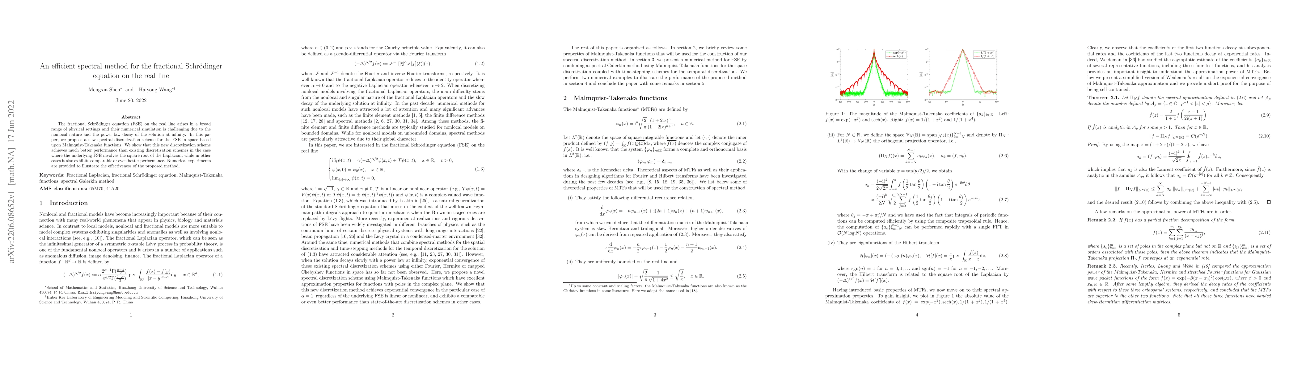 Thumbnail for An efficient spectral method for the fractional Schr\"{o}dinger equation
  on the real line