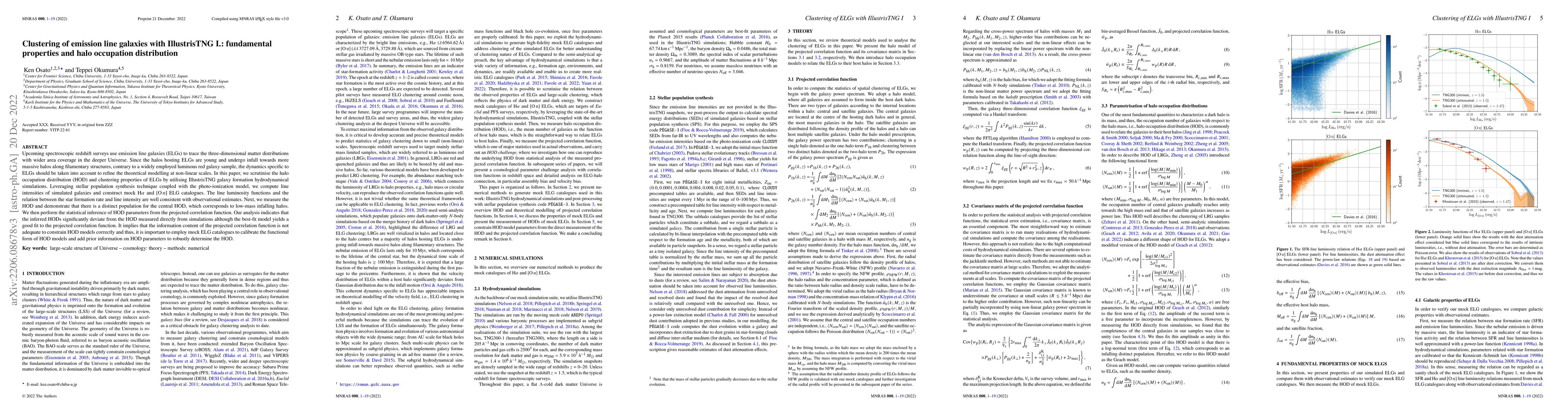 Thumbnail for Clustering of emission line galaxies with IllustrisTNG I.: fundamental
  properties and halo occupation distribution
