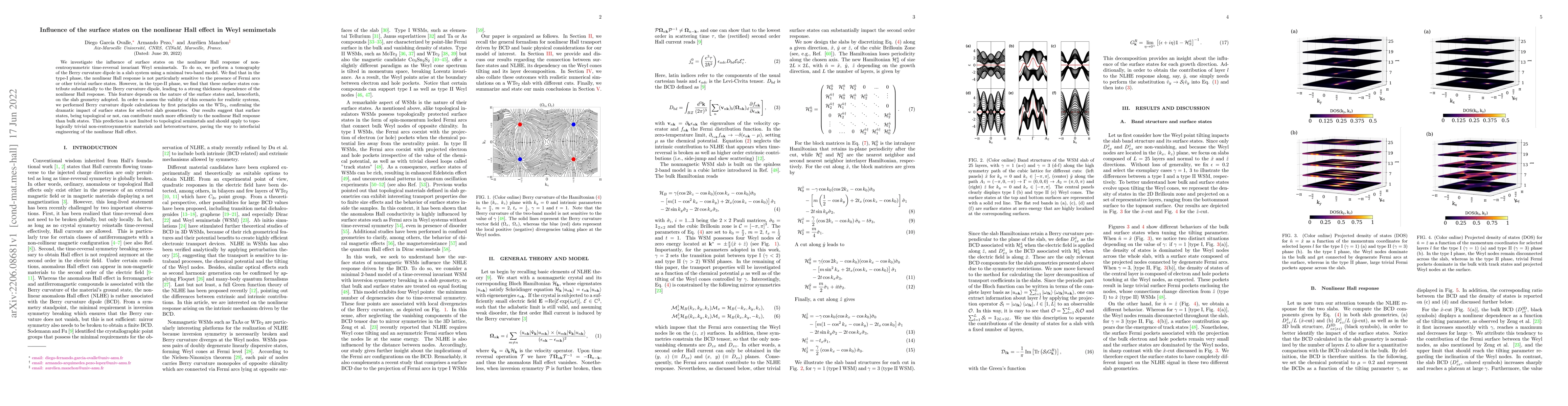 Thumbnail for Influence of the surface states on the nonlinear Hall effect in Weyl
  semimetals