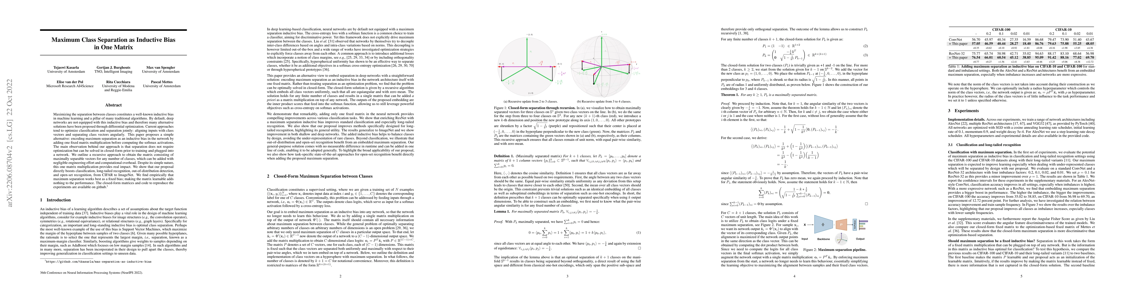 Thumbnail for Maximum Class Separation as Inductive Bias in One Matrix