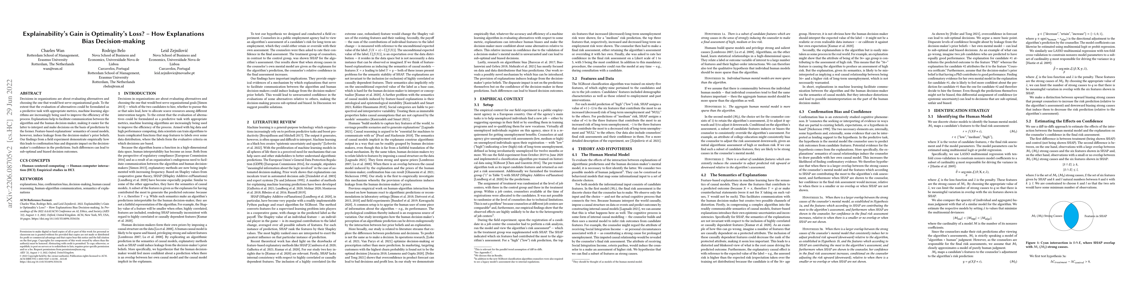 Thumbnail for Explainability's Gain is Optimality's Loss? -- How Explanations Bias
  Decision-making