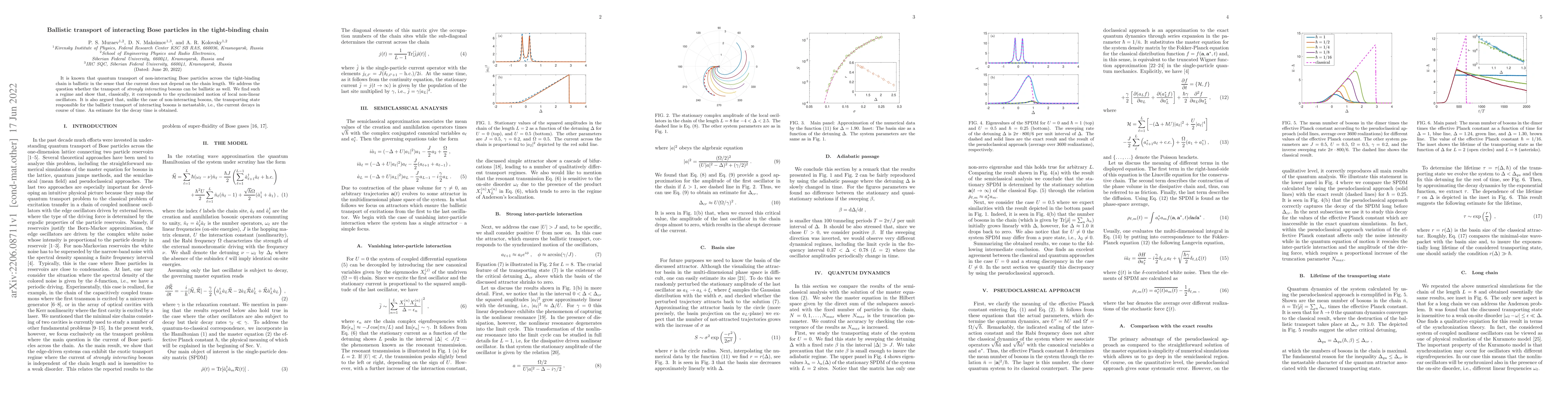 Thumbnail for Ballistic transport of interacting Bose particles in the tight-binding
  chain