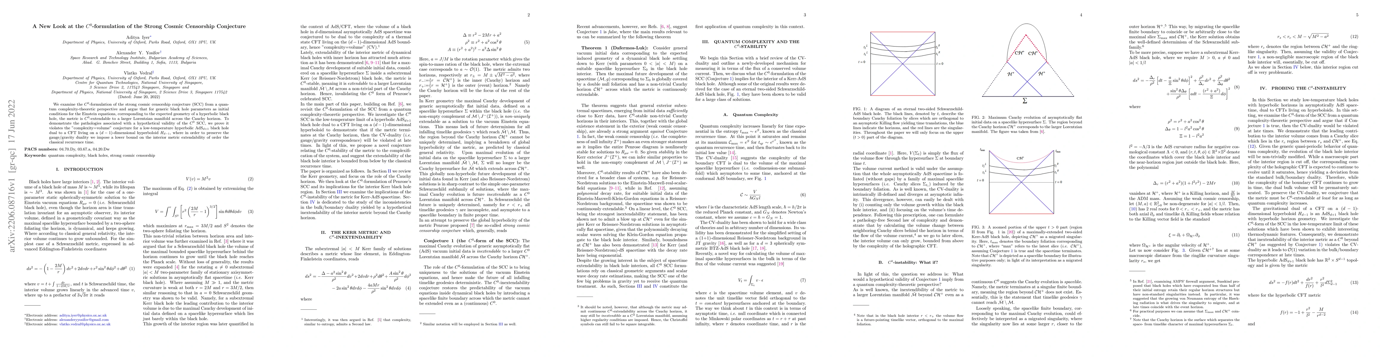 Thumbnail for A New Look at the $C^{0}$-formulation of the Strong Cosmic Censorship
  Conjecture