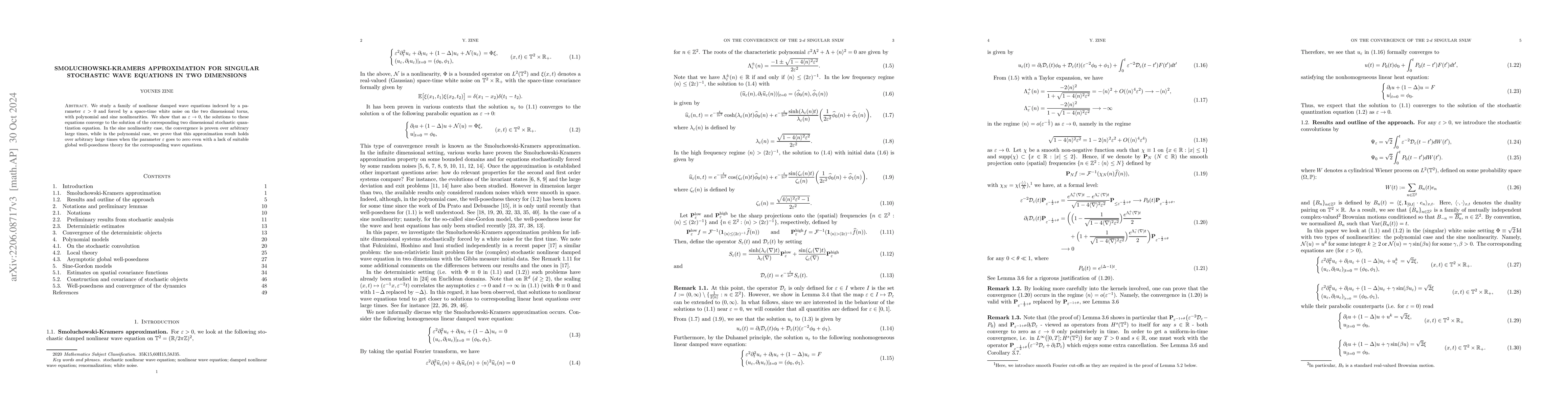 Thumbnail for Smoluchowski-Kramers approximation for singular stochastic wave
  equations in two dimensions