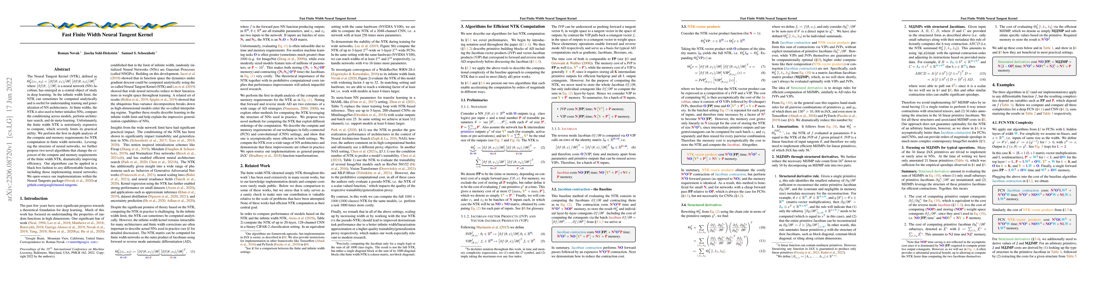 Thumbnail for Fast Finite Width Neural Tangent Kernel