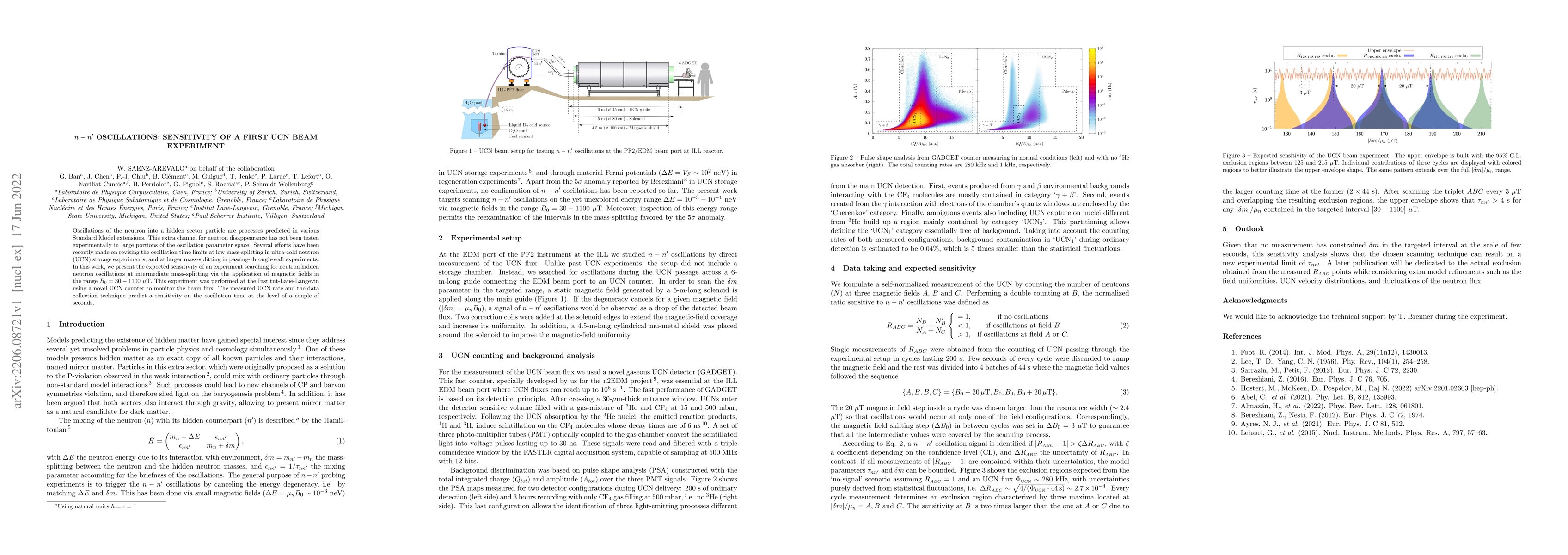Thumbnail for $n-n'$ Oscillations: Sensitivity of a first UCN beam experiment