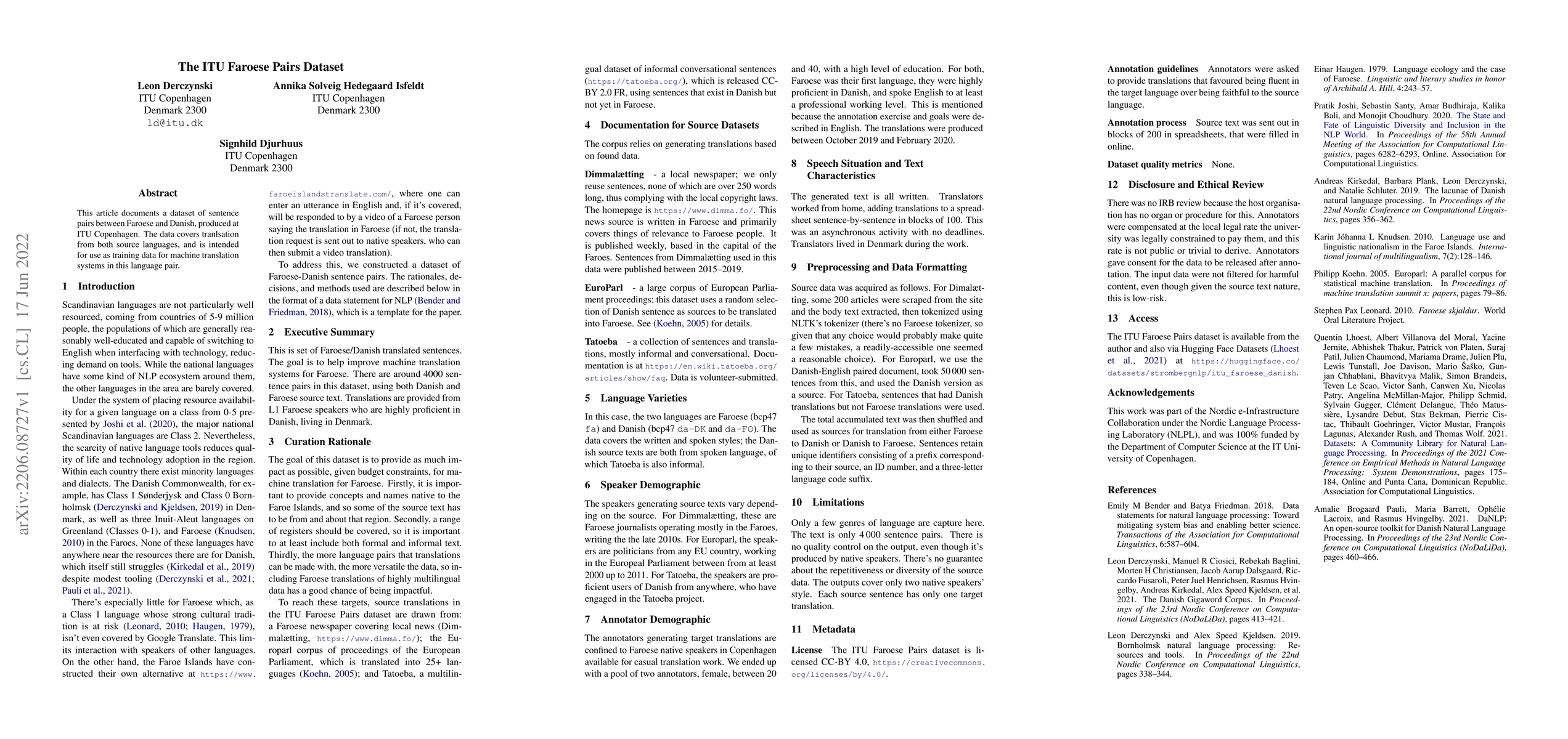 Thumbnail for The ITU Faroese Pairs Dataset