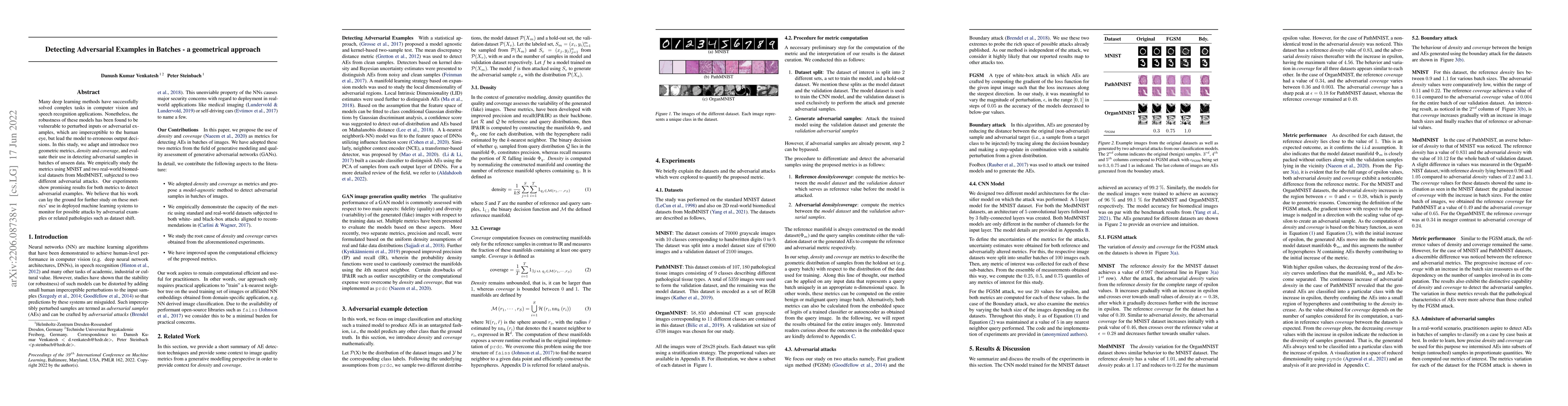 Thumbnail for Detecting Adversarial Examples in Batches -- a geometrical approach