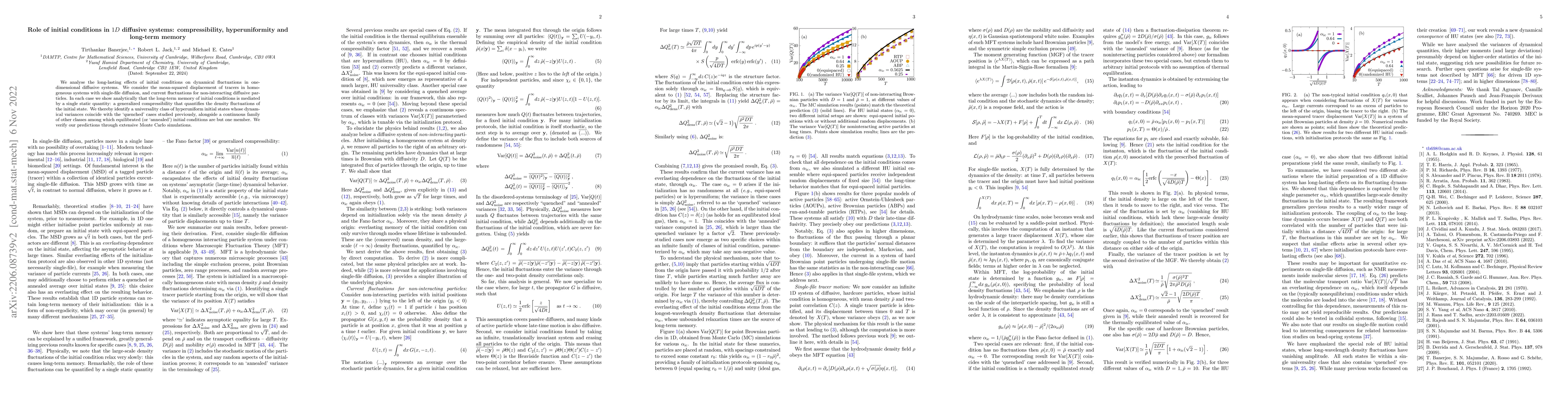 Thumbnail for Role of initial conditions in $1D$ diffusive systems: compressibility,
  hyperuniformity and long-term memory