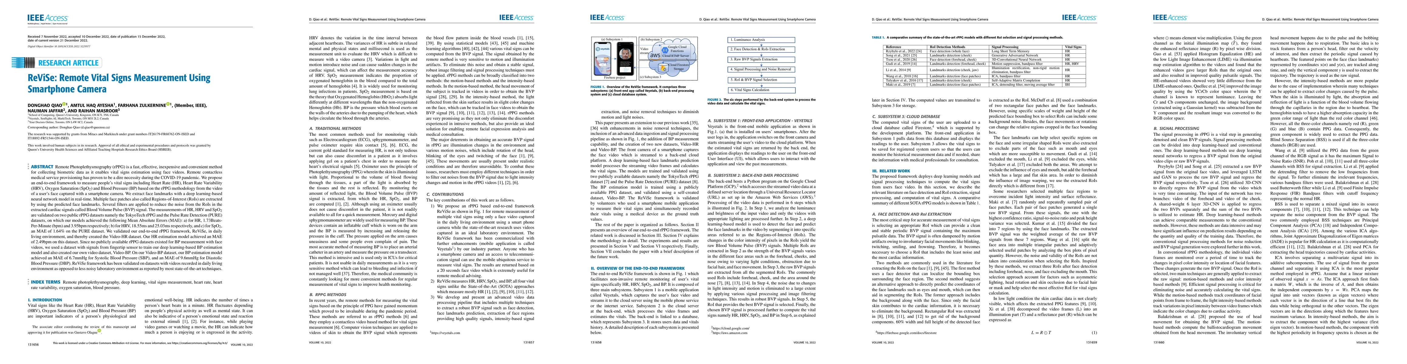 Thumbnail for ReViSe: Remote Vital Signs Measurement Using Smartphone Camera