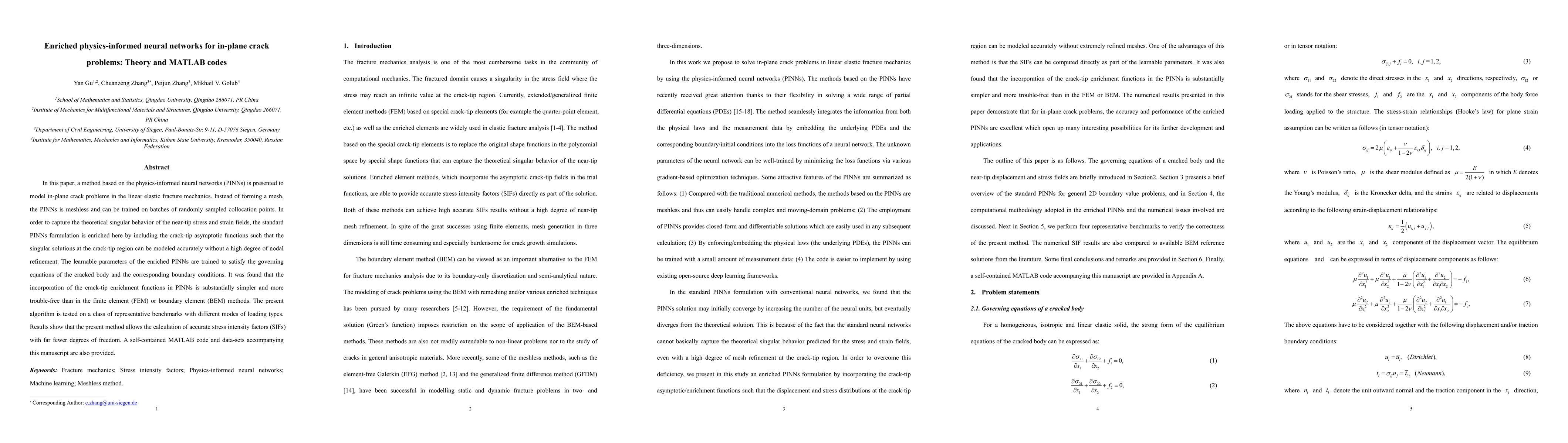 Thumbnail for Enriched physics-informed neural networks for in-plane crack problems:
  Theory and MATLAB codes