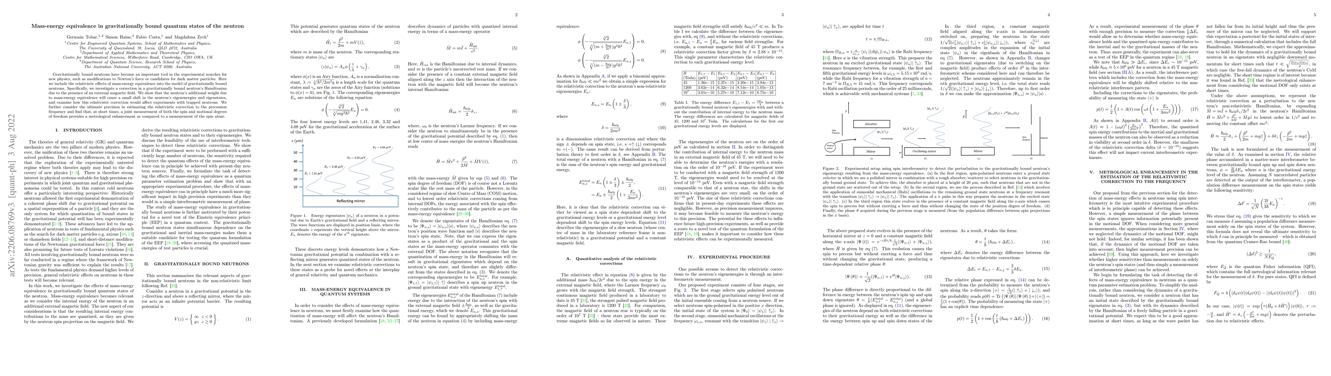 Thumbnail for Mass-energy equivalence in gravitationally bound quantum states of the
  neutron