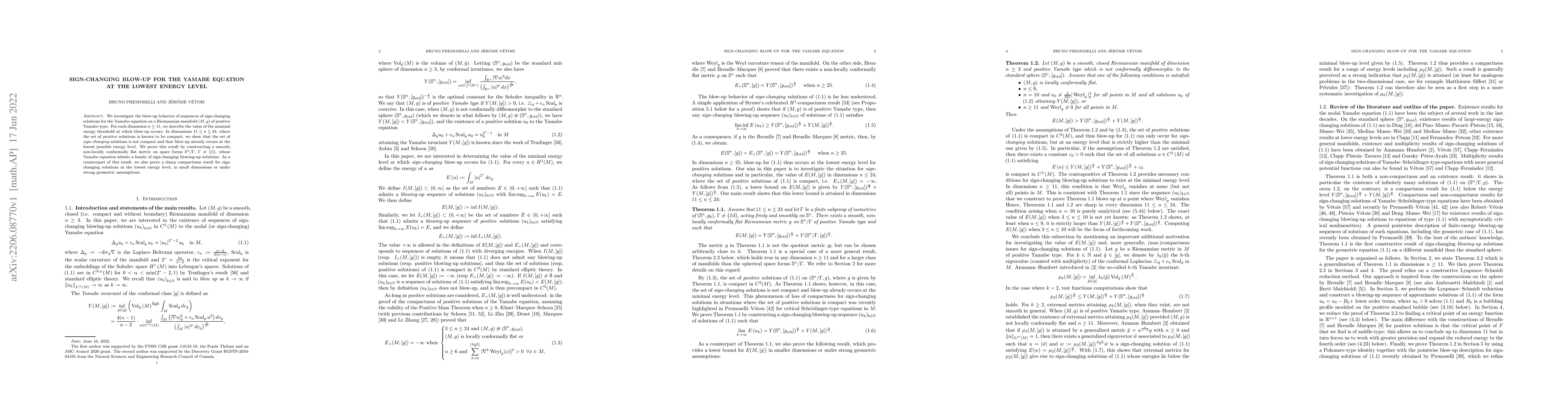 Thumbnail for Sign-changing blow-up for the Yamabe equation at the lowest energy level
