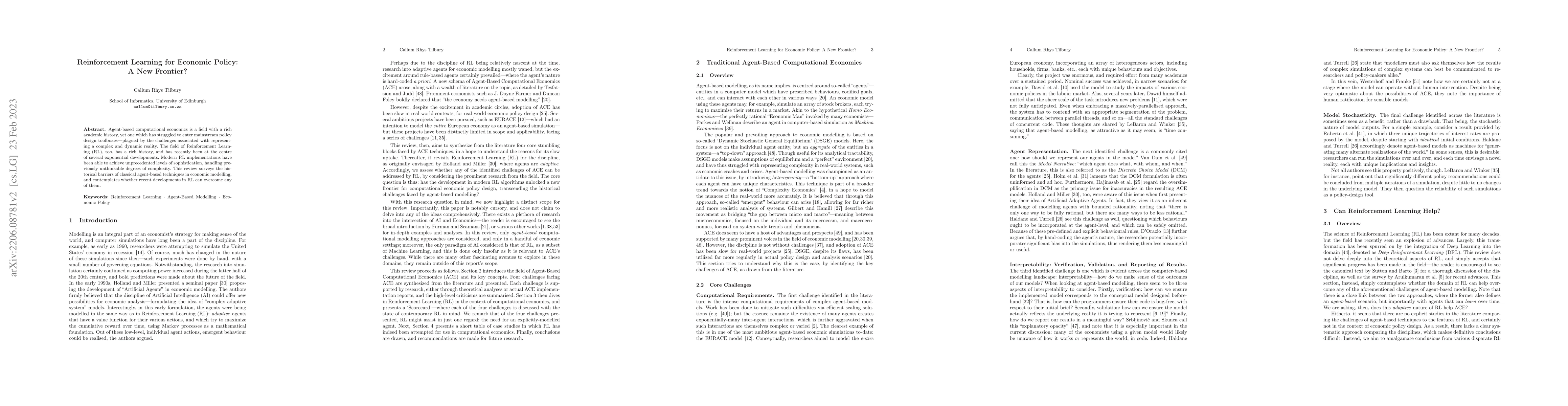 Thumbnail for Reinforcement Learning for Economic Policy: A New Frontier?