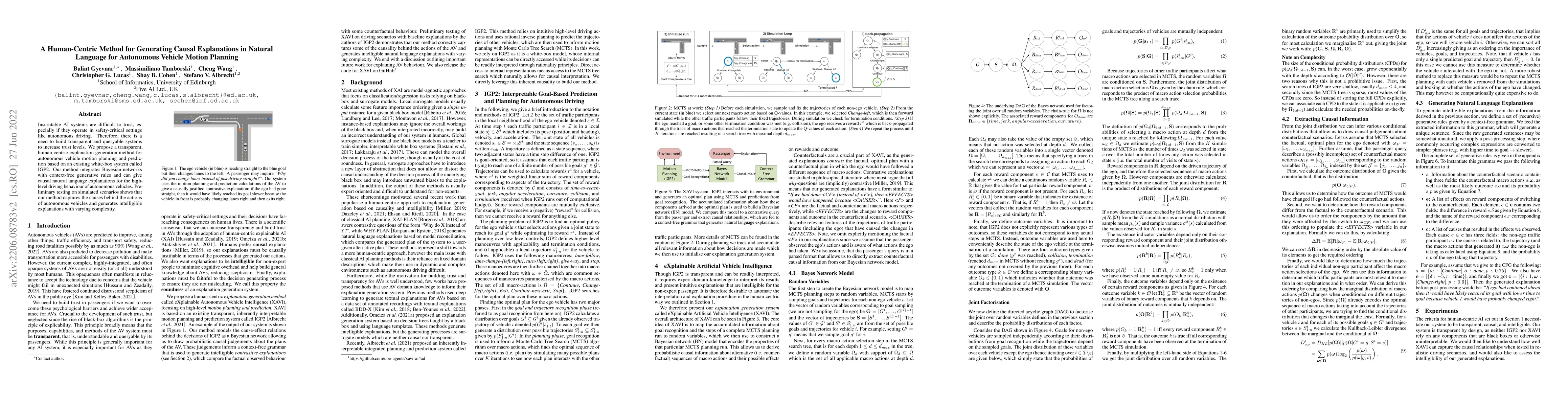 Thumbnail for A Human-Centric Method for Generating Causal Explanations in Natural
  Language for Autonomous Vehicle Motion Planning