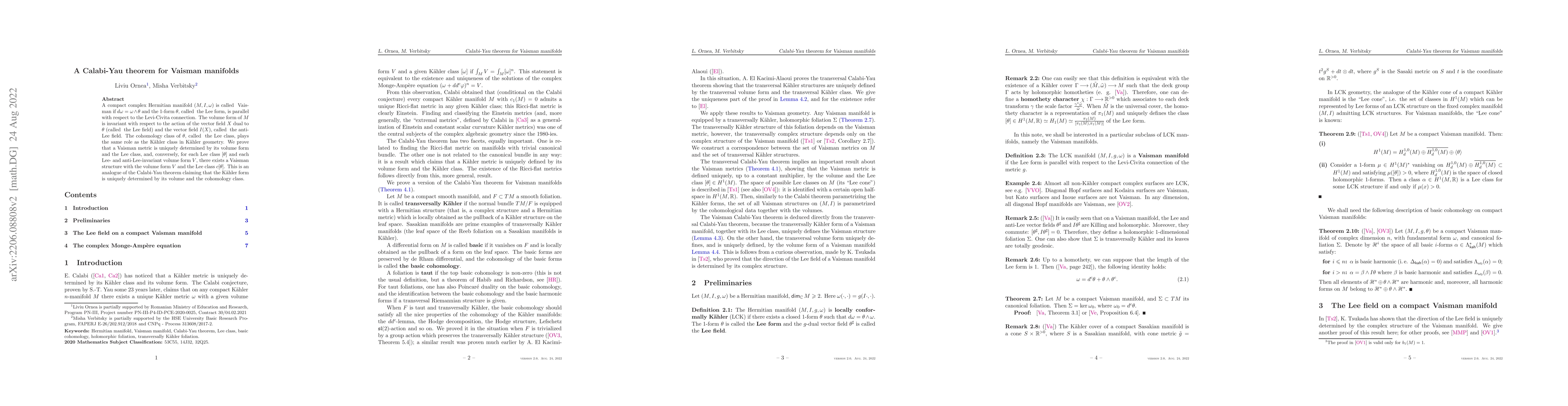 Thumbnail for A Calabi-Yau theorem for Vaisman manifolds