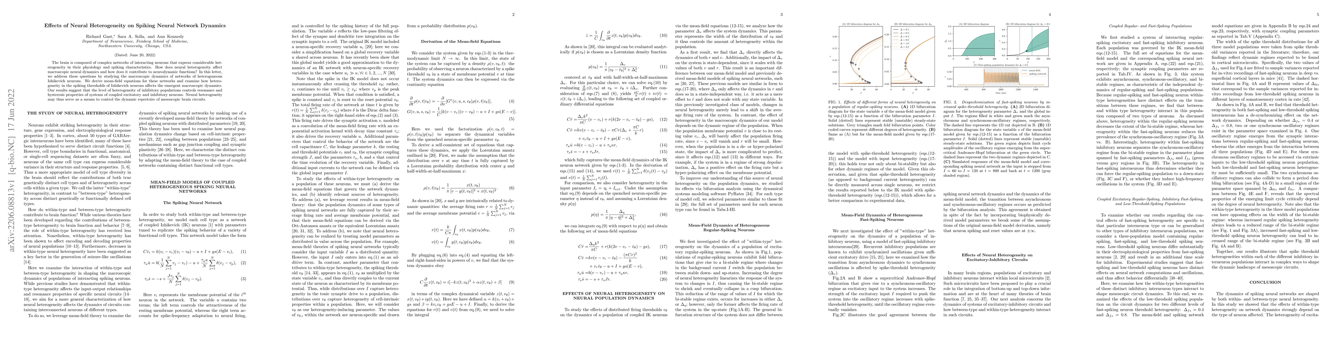 Thumbnail for Effects of Neural Heterogeneity on Spiking Neural Network Dynamics