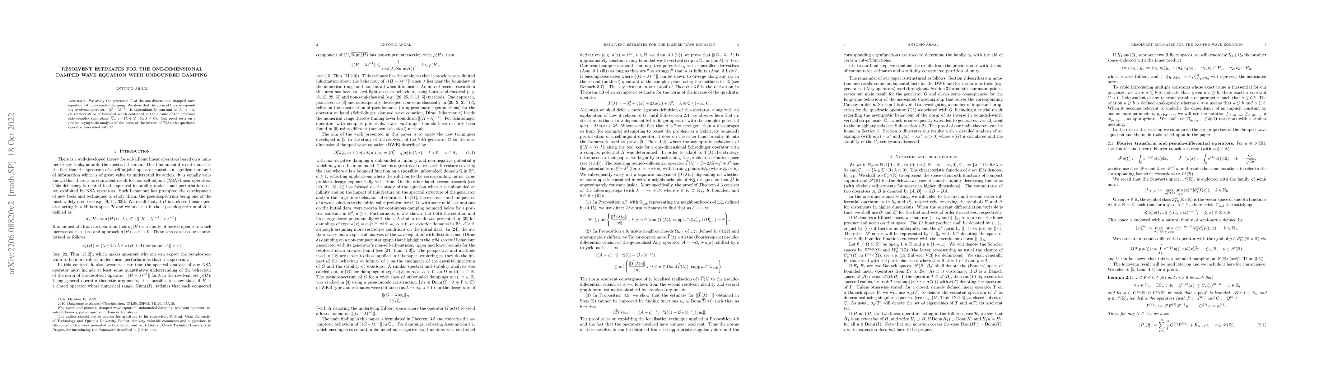 Thumbnail for Resolvent estimates for the one-dimensional damped wave equation with
  unbounded damping