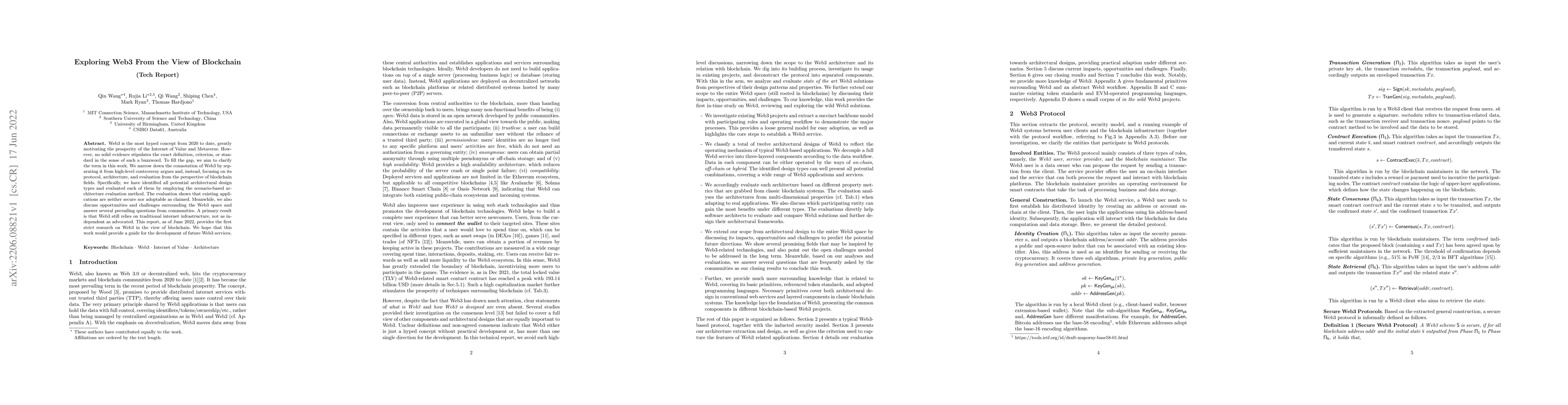 Thumbnail for Exploring Web3 From the View of Blockchain
