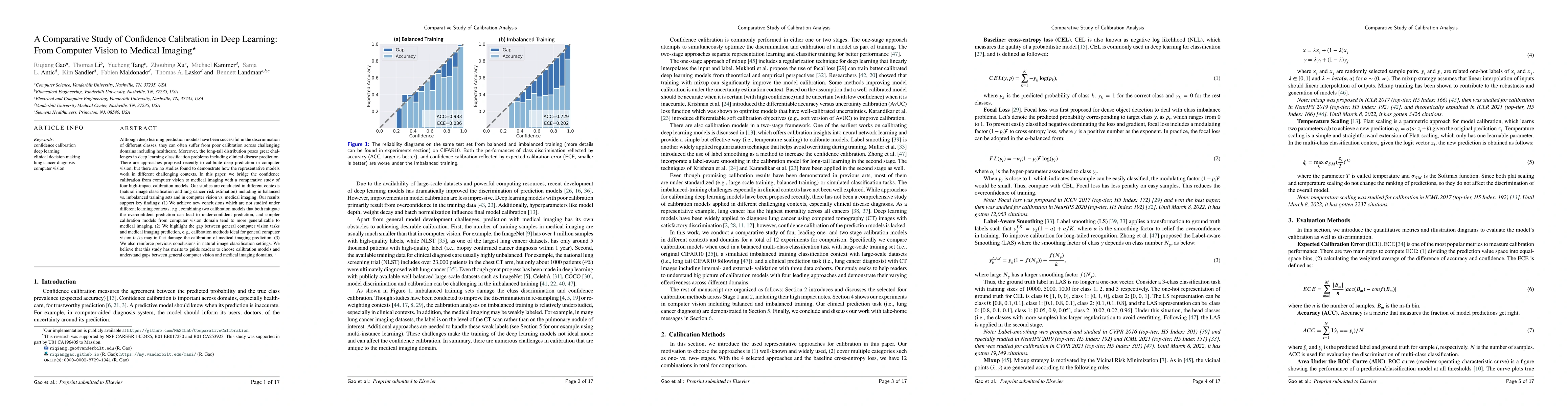 Thumbnail for A Comparative Study of Confidence Calibration in Deep Learning: From
  Computer Vision to Medical Imaging
