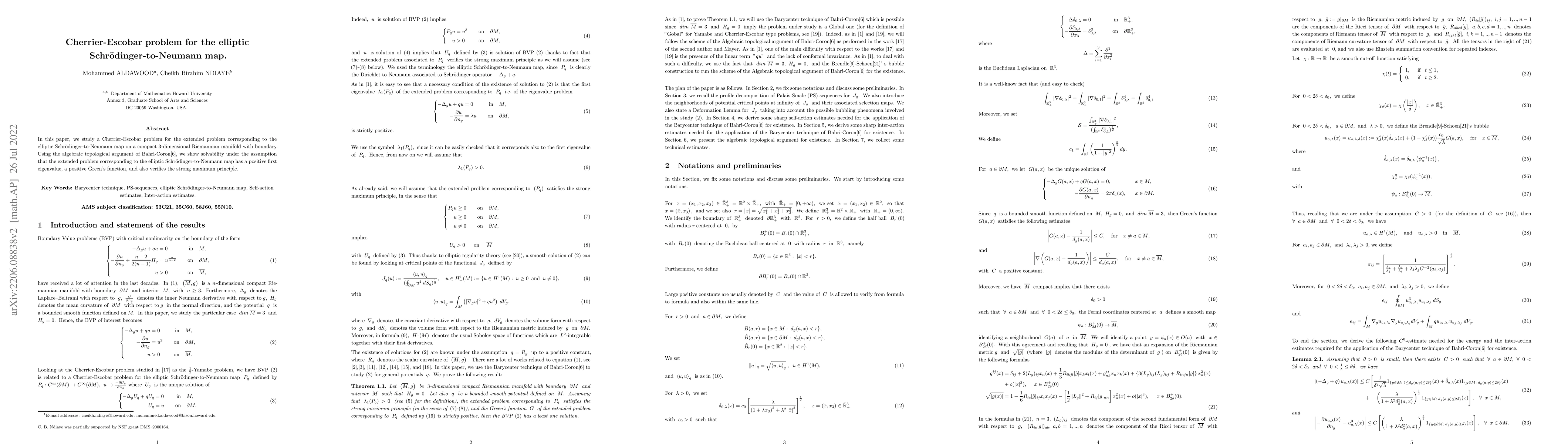 Thumbnail for Cherrier-Escobar problem for the elliptic Schroedinger-to-Neumann map