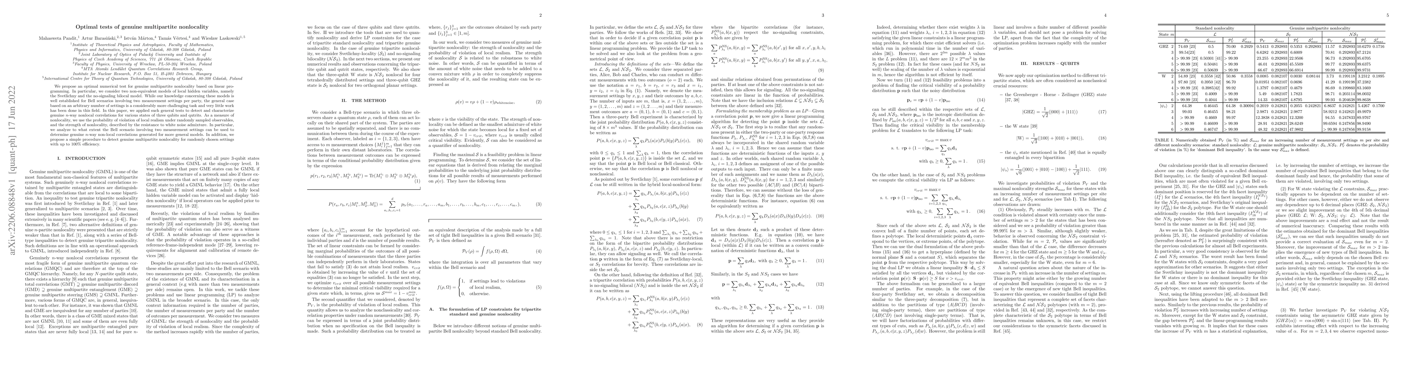 Thumbnail for Optimal tests of genuine multipartite nonlocality