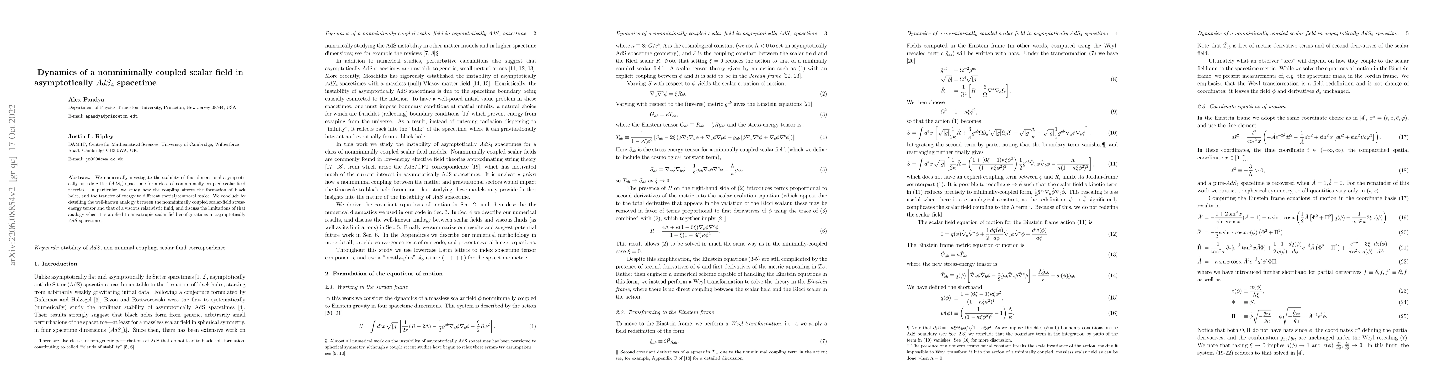 Thumbnail for Dynamics of a nonminimally coupled scalar field in asymptotically
  $AdS_4$ spacetime