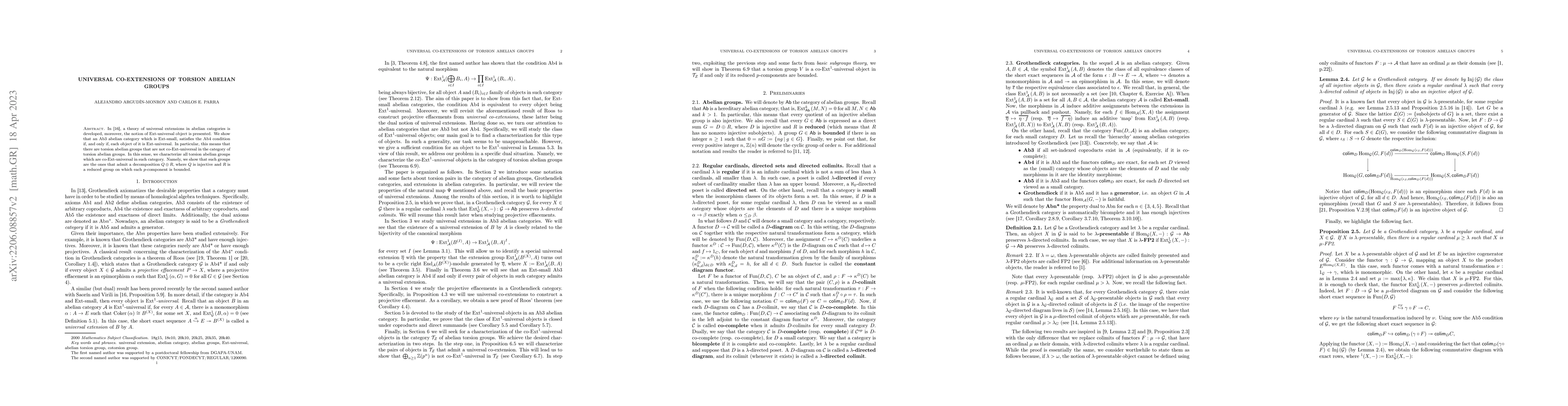 Thumbnail for Universal co-Extensions of torsion abelian groups