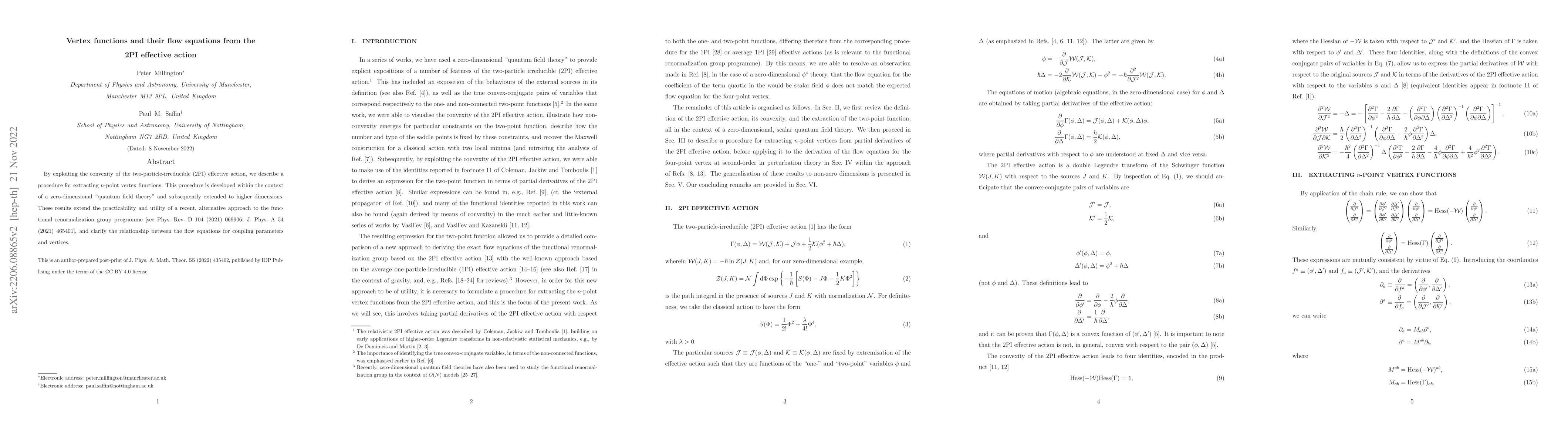 Thumbnail for Vertex functions and their flow equations from the 2PI effective action