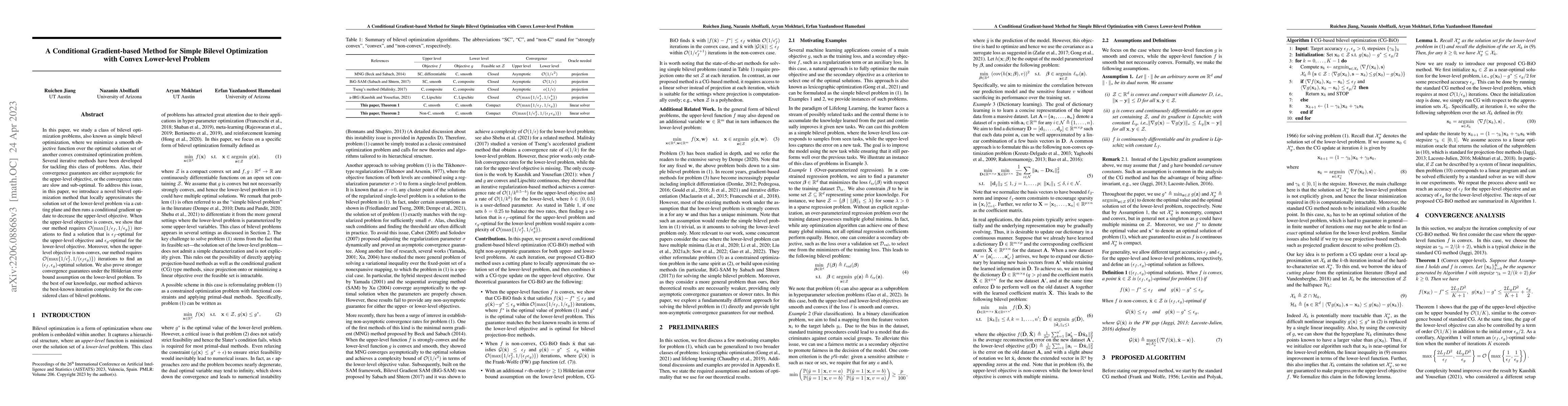 Thumbnail for A Conditional Gradient-based Method for Simple Bilevel Optimization with
  Convex Lower-level Problem