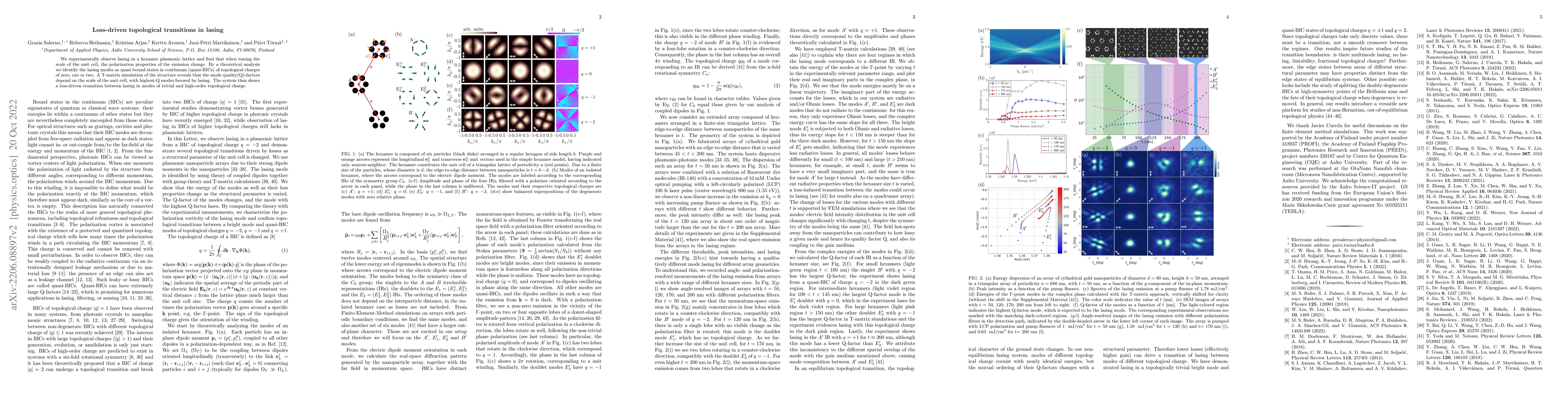 Thumbnail for Loss-driven topological transitions in lasing